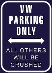 Vw Parking Only Metal Postcard