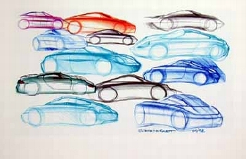 Porsche Design Study Porsche 996, Poster 1998
