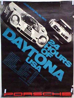 24 Hours Of Daytona 1972 - Porsche Original Race Poster