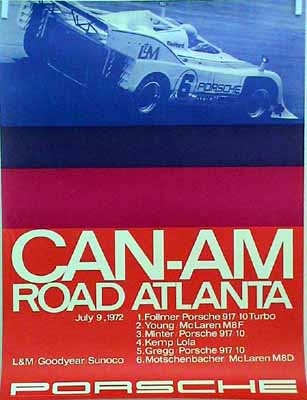 Porsche Road Atlanta Can-am 1972 - Porsche Original Race Poster