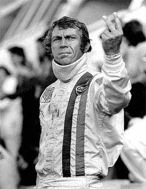 Steve Mcqueen Poster Giving Two Finger Salute