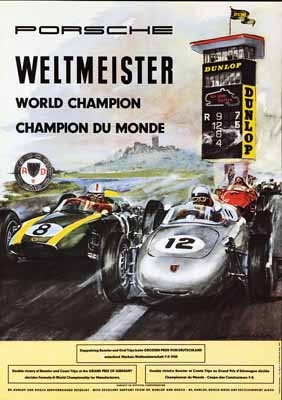 World Champion Nurnburgring 1960 - Race Poster Porsche Reprint